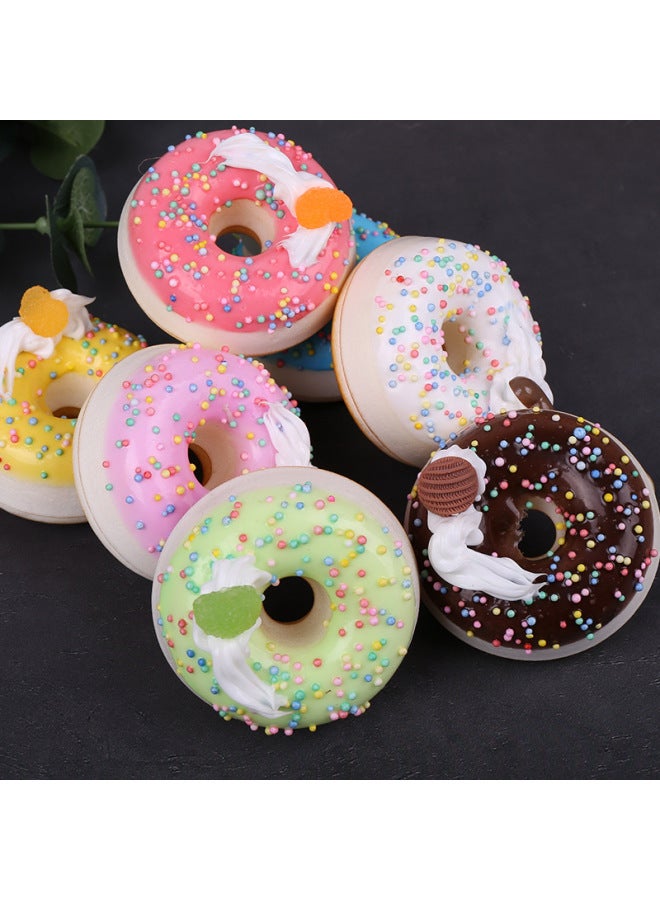 Simulation Donut Model Fruit Soft Bread Dessert Food Window Shooting Props Children's Early Education Toys Wholesale-Color:Simulation Donuts G-Yellow  - Image 5