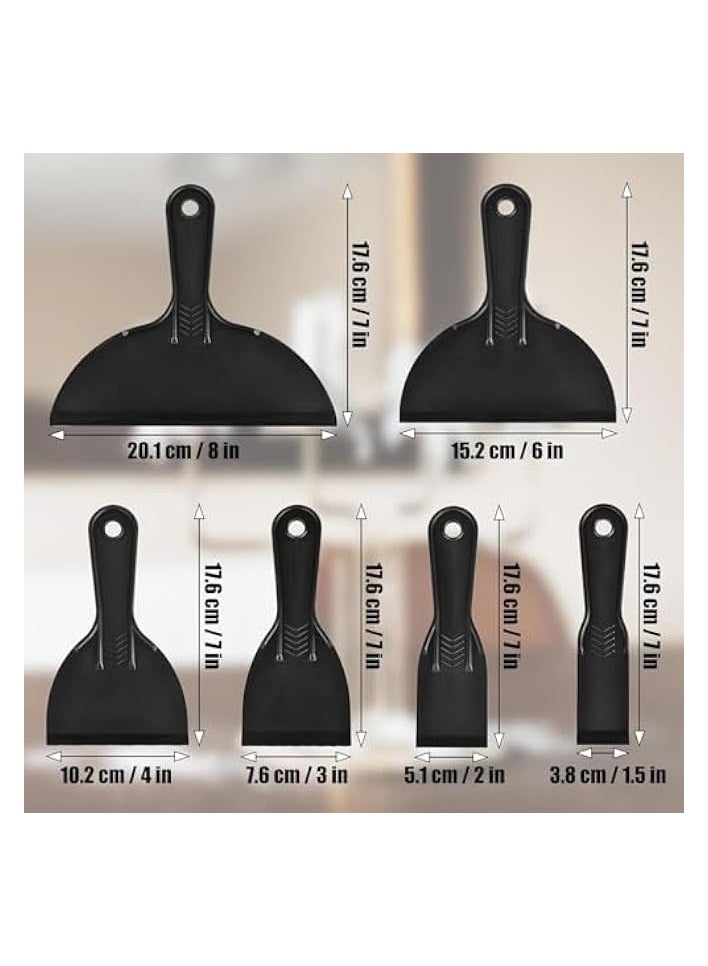 PROMASS Putty Knife 6 Pcs Multipurpose Plastic putty scraper tool Flexible Scraper Tool and Detail Scraper Tool Spatula Paint Scrapers for Spackling, Patching, Decals, Wallpaper, Remover Sticker - Image 2