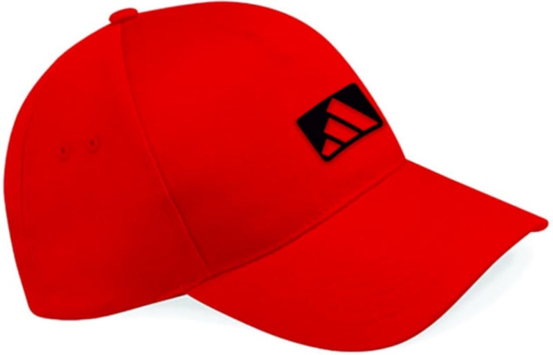 CAP RED LOGO BLACK for men and women with sun protection.sports cap with distinctive shapes(K)