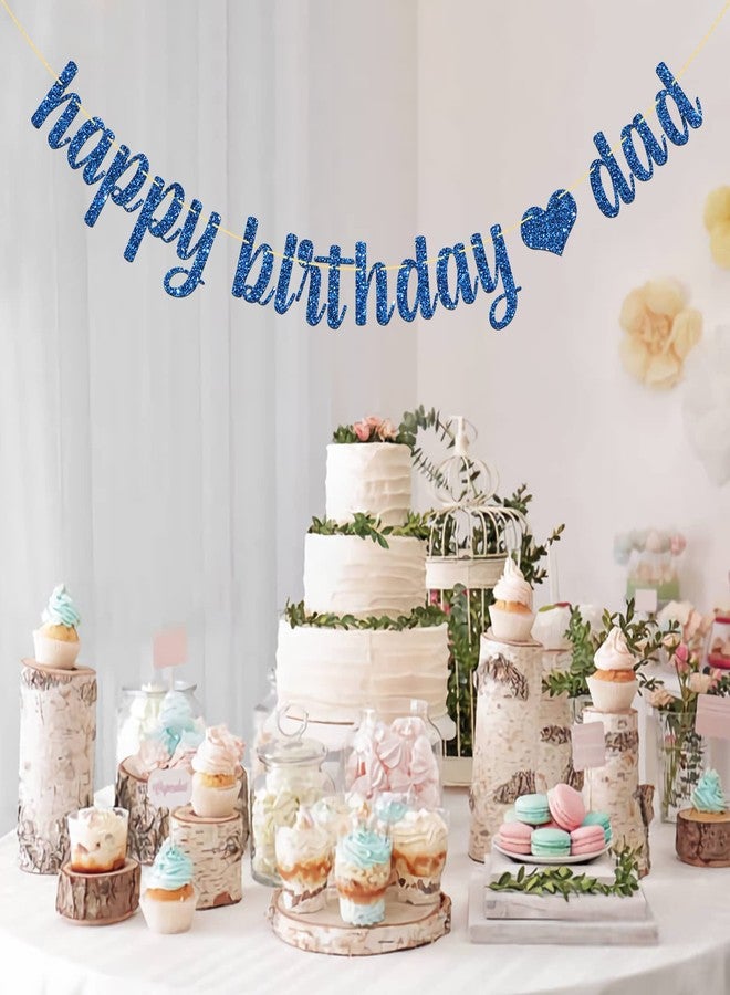 MonMon & Craft Blue Happy Birthday Dad Banner/Father's Day Decor/Party Decorations Glitter - Image 3