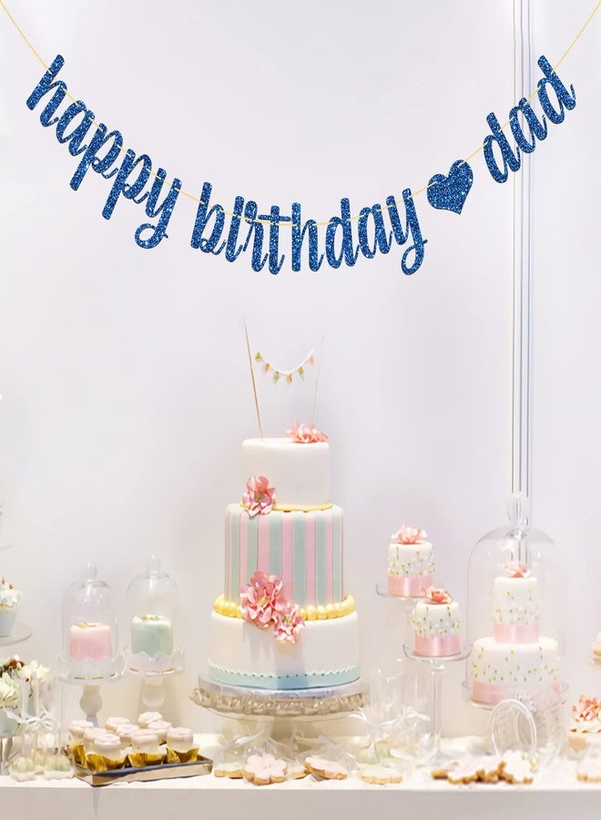 MonMon & Craft Blue Happy Birthday Dad Banner/Father's Day Decor/Party Decorations Glitter - Image 5
