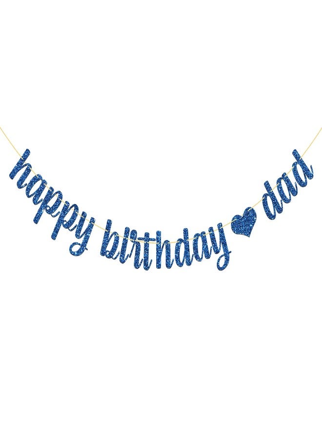 MonMon & Craft Blue Happy Birthday Dad Banner/Father's Day Decor/Party Decorations Glitter - Image 1