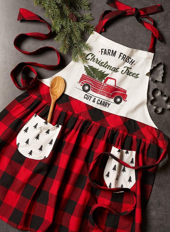 DII Women's Christmas Kitchen Apron Adult Size, Cooking, Baking or Crafting, Adjustable with Large Pockets, One Size, Christmas Truck - Image 4