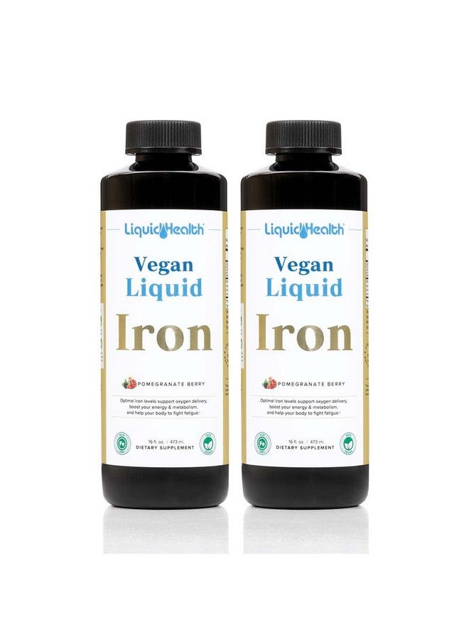LIQUIDHEALTH Vegan Liquid Iron Supplement with SunActive & Ferrochel Fe - Natural Energy, Immune System & Metabolic Support, Increase Mental Clarity, Prenatal/Postnatal - USA Made, Non-GMO (2 Pack) - Image 1