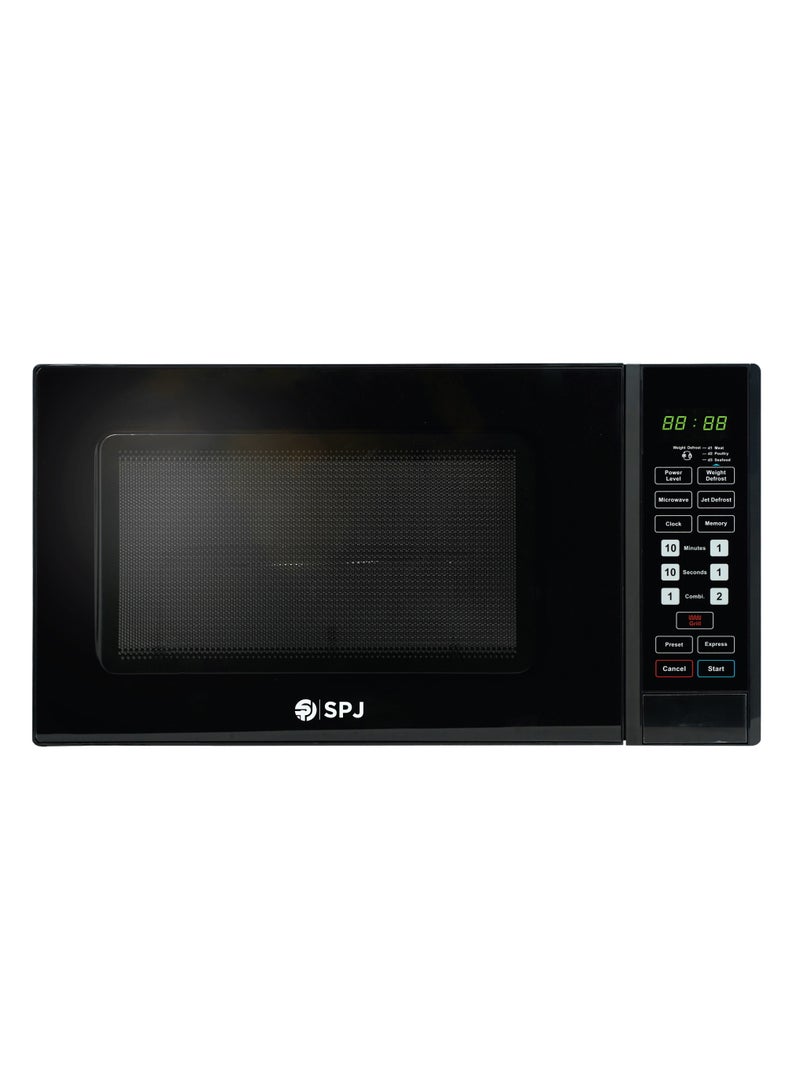 SPJ 34L Digital Microwave Oven with Grill, 1000W Microwave Power, 1300W Grill, 6 Power Levels, 99-Min Timer, Black, Cooking Reheating & Grilling Oven - Image 1