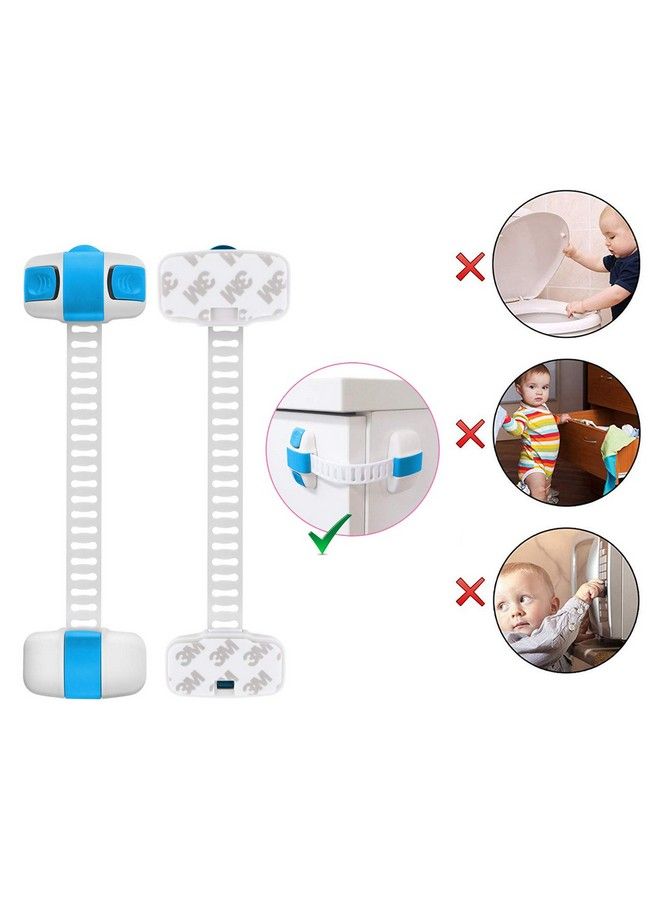 Safe-O-Kid Safe O Kid Adjustable Medium Multi Purpose Child Safety Lock Blue Pack Of 8 - Image 3