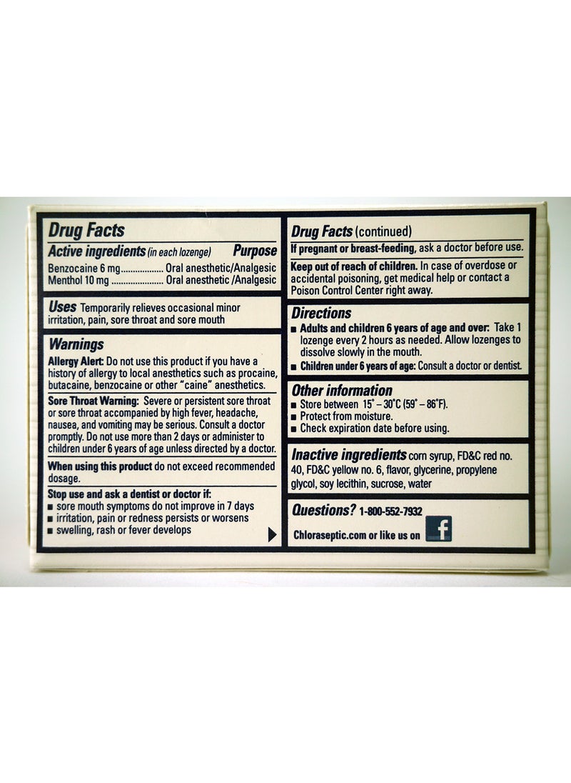 Chloraseptic Sore Throat Lozenges Liquid Center, Citrus-18'S[3X6'S Blisters]  - Image 2