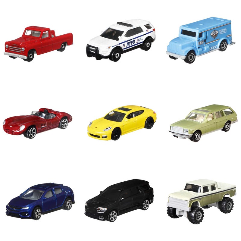 Matchbox 9-Pack Die-Cast 1:64 Scale Toy Cars, Construction or Garbage Trucks, Rescue Vehicles or Planes (Styles May Vary) - Image 3