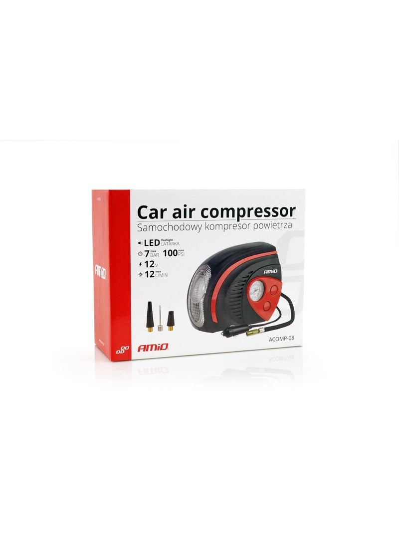 أميو **ضاغط هواء محمول للسيارة 12 فولت لنفخ الإطارات مع مصباح LED – ACOMP-08 - Image 5