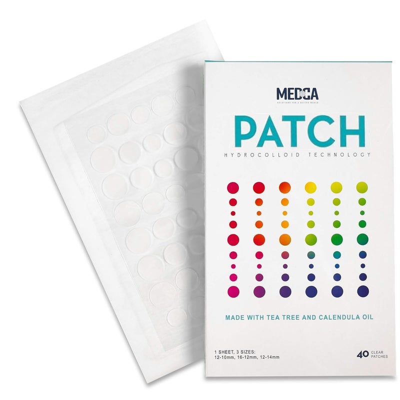 Acne Cover Patch  40 Count Pimple  Zit Blemish Treatment Hydrocolloid Bandage Tea Tree CICA  Calendula Oil Invisible Spot Patches Conceal Absorb Protect  Soothe Acne Breakouts  Blackheads