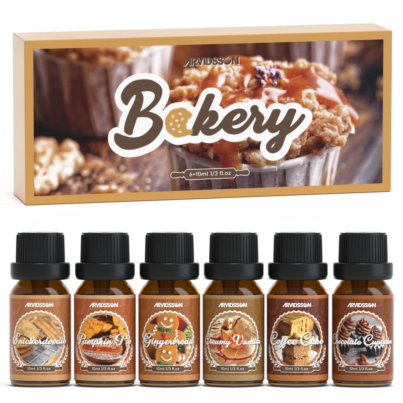 Winter Essential Oils Set ARVIDSSON Holiday Fragrance Oil for Diffuser Cinnamon Christmas Wreath Apple Cider Gingerbread Cranberry Winter Mint Scented Oils for Home