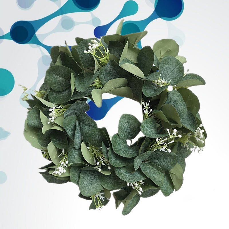 2 pcs Imitation Eucalyptus Wreath Simulation Green Leaf Small Berry Door Wall Hanging Ornament Garland - Image 4