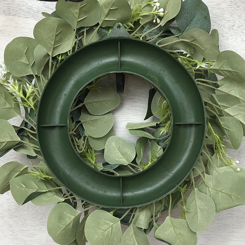 2 pcs Imitation Eucalyptus Wreath Simulation Green Leaf Small Berry Door Wall Hanging Ornament Garland - Image 1