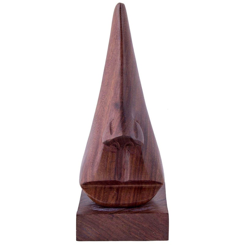ITOS365 Handmade Wooden Nose Shaped Spectacle Specs Eyeglass Holder Stand Showpiece, 6 Inches, Set of 2 - Image 1
