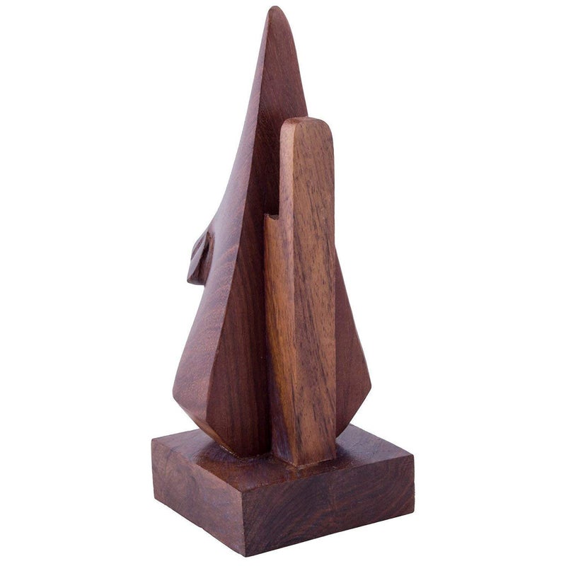ITOS365 Handmade Wooden Nose Shaped Spectacle Specs Eyeglass Holder Stand Showpiece, 6 Inches, Set of 2 - Image 2