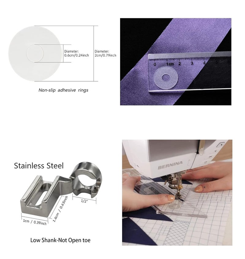 JFTOWN Free Motion Quilting Template Rulers 14 Set Quilting Ruler 3mm with Quilting Frame for Domestic Sewing Machine with Low Shank Ruler add 48pcs Non-Slip Grips 14 - Image 3