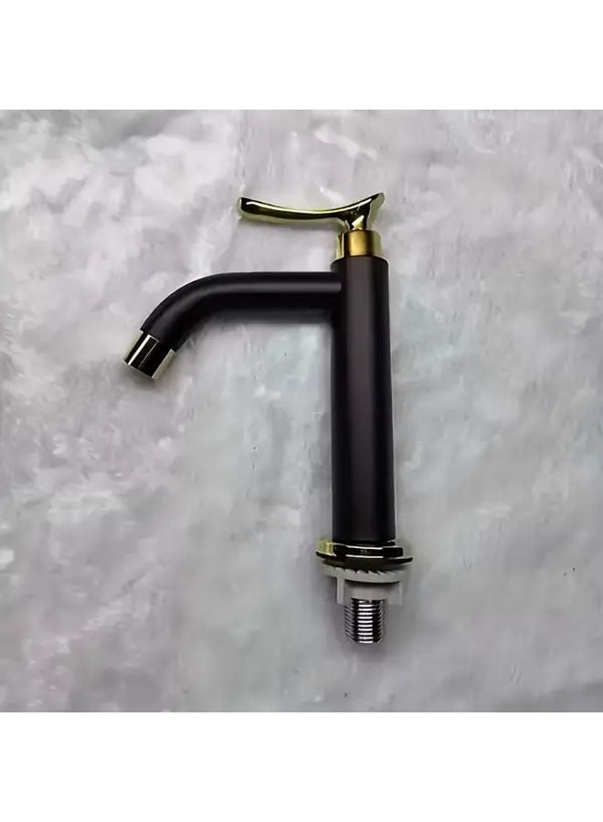 Deluxe Black Golden Single Hole Bathroom Faucet 304 Stainless Steel Copper Sink Tap - Image 3