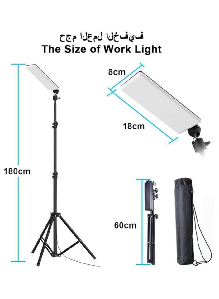 Arabest LED Camping Light with Tripod Stand Work Light Fishing Rod Lamp Outdoor Tent Lamp Camping Lantern Portable Floor Light Pole Light 1680 Lumen USB Adjustable Height For Travel BBQ Emergency Car Repair - Image 2