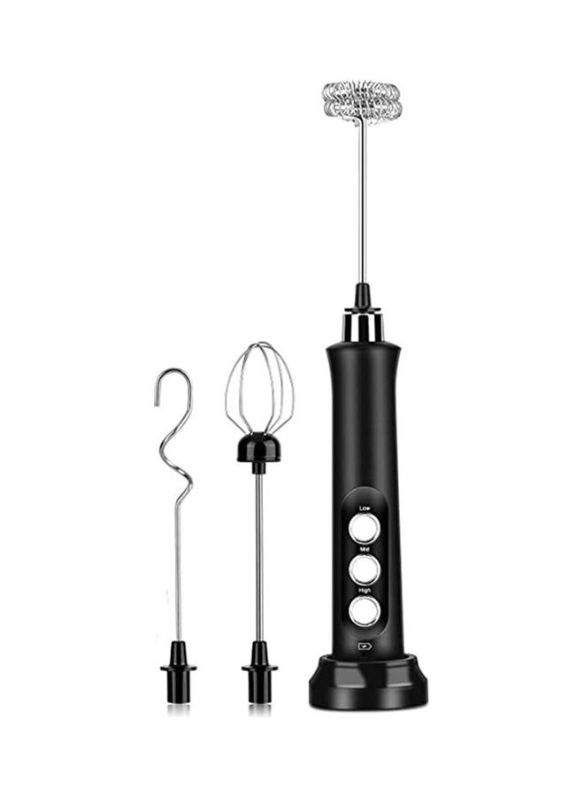 NIBEMINENT 3-Speed ​​Adjustable Milk Frother with USB Charging Black/Silver - Image 1