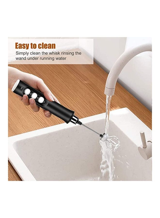 NIBEMINENT 3-Speed ​​Adjustable Milk Frother with USB Charging Black/Silver - Image 5