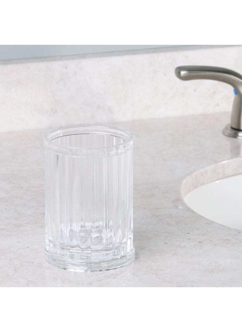 InterDesign iDesign Alston Plastic Tumbler Cup, Holder for Makeup Brushes, Toothbrushes, Glasses, Brushes on Bathroom, Vanity Countertops, College Dorm, Bedroom Desks, 2.8" x 2.8" x 3.9" - Clear  - Image 2