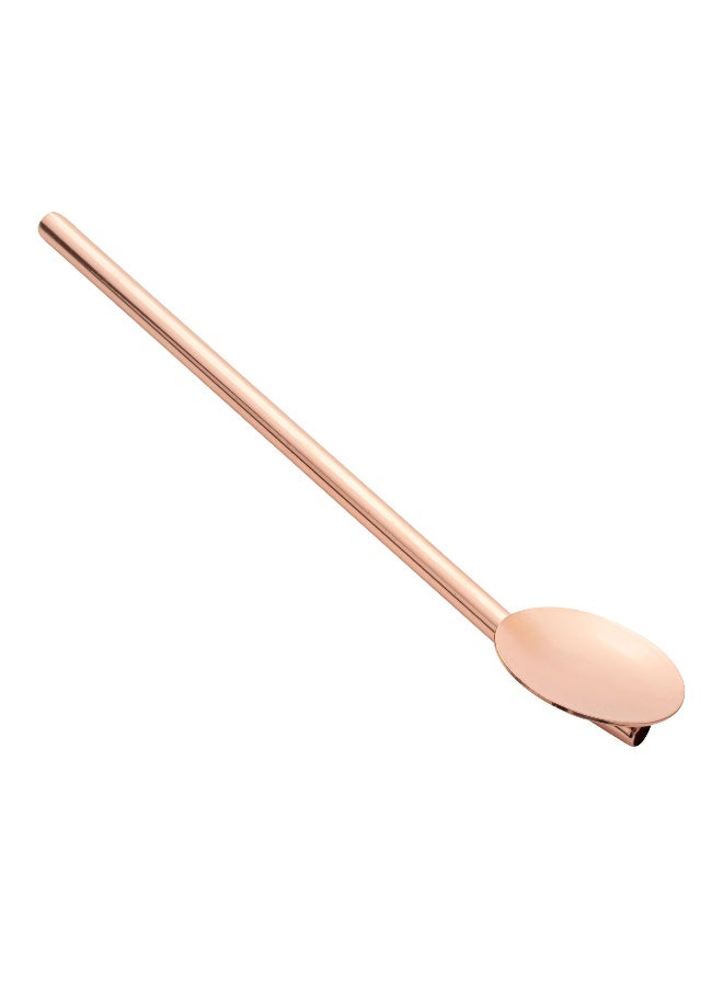 Restaurantware 5-inch Reusable Stainless Steel Drink Spoon Straw: Perfect for Bars and Restaurants - Gold Plated Julep Spoon Cocktail Straw - Rounded Design Suitable for Children - 2-CT - Image 1