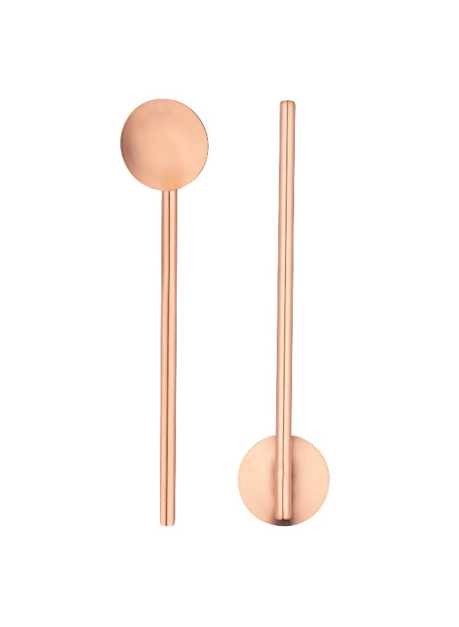 Restaurantware 5-inch Reusable Stainless Steel Drink Spoon Straw: Perfect for Bars and Restaurants - Gold Plated Julep Spoon Cocktail Straw - Rounded Design Suitable for Children - 2-CT - Image 2