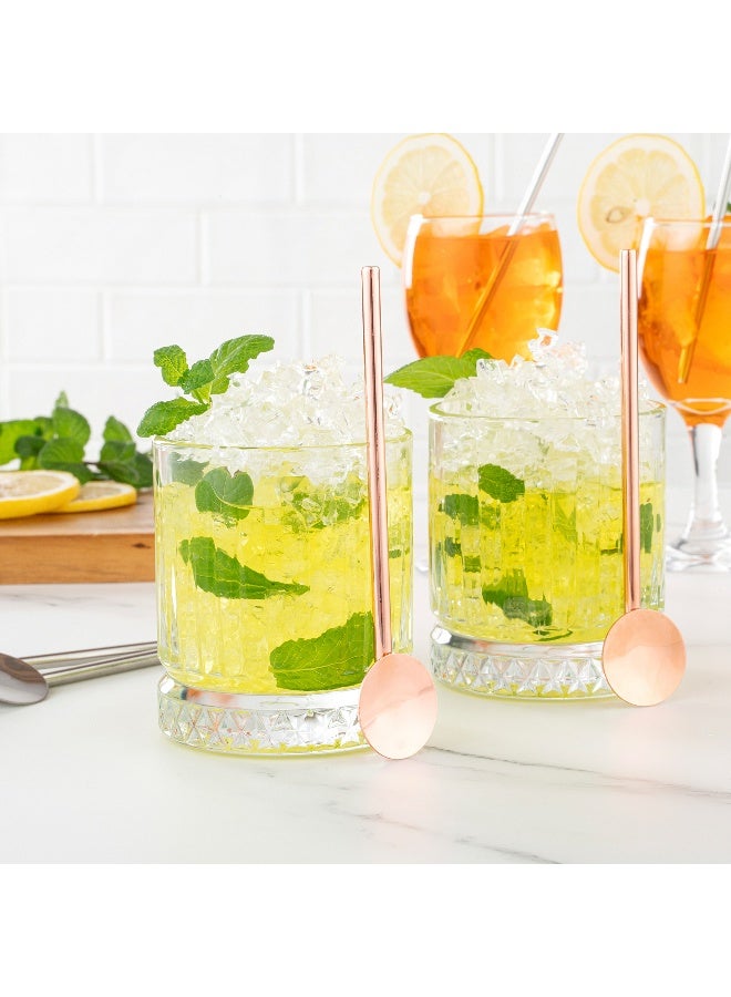 Restaurantware 5-inch Reusable Stainless Steel Drink Spoon Straw: Perfect for Bars and Restaurants - Gold Plated Julep Spoon Cocktail Straw - Rounded Design Suitable for Children - 2-CT - Image 4