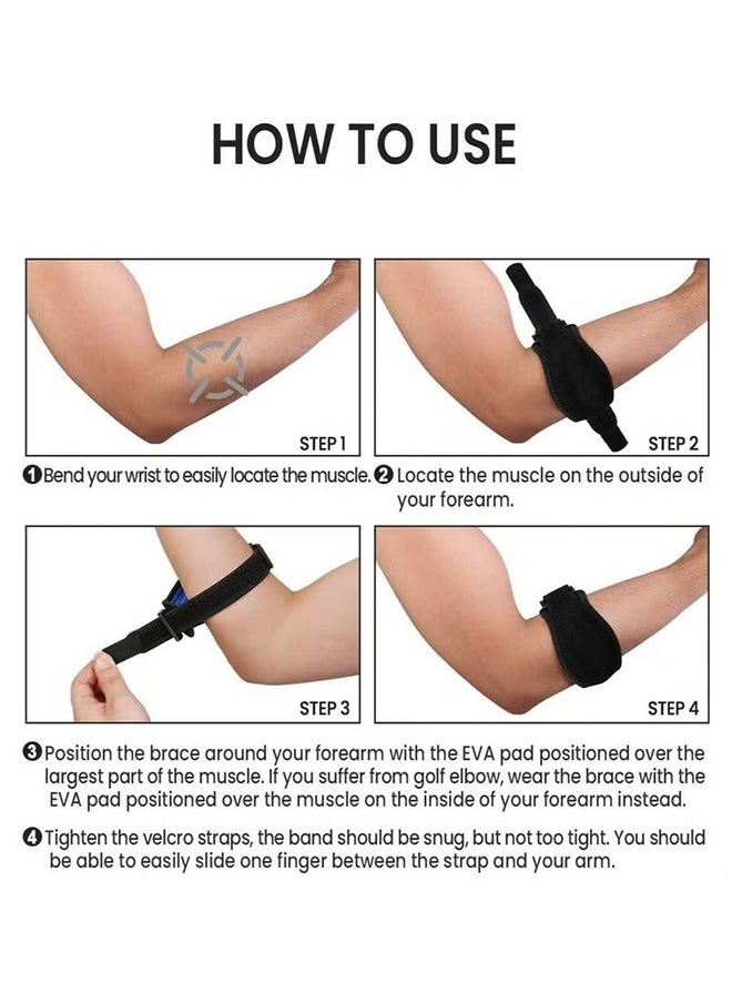 Polish'D - 2 Pack Tennis Elbow Support Brace with Compression Pad Effective Pain Relief for Golfer’s Men Women - Image 1