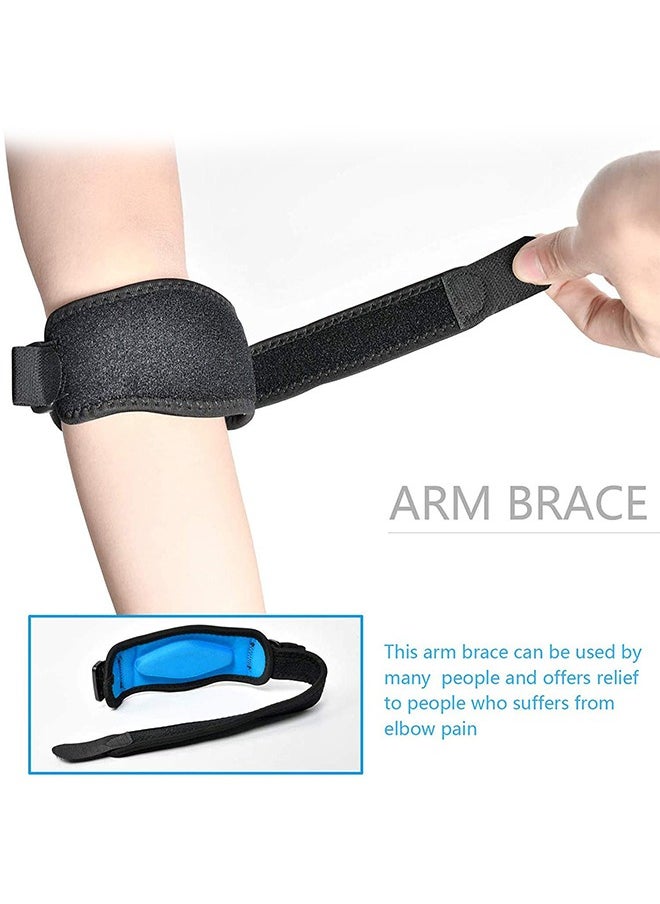 Polish'D - 2 Pack Tennis Elbow Support Brace with Compression Pad Effective Pain Relief for Golfer’s Men Women - Image 1
