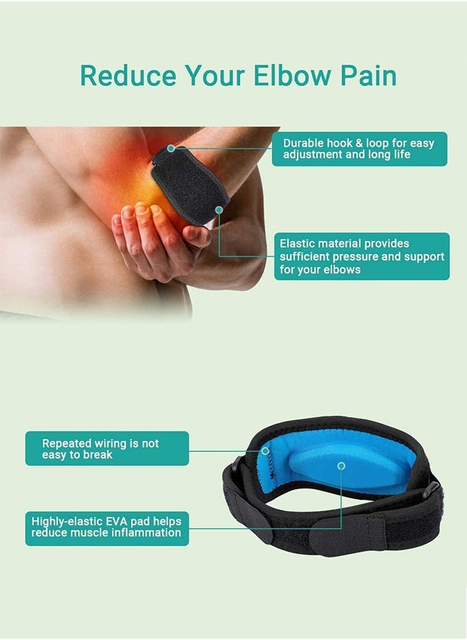 Polish'D - 2 Pack Tennis Elbow Support Brace with Compression Pad Effective Pain Relief for Golfer’s Men Women - Image 1