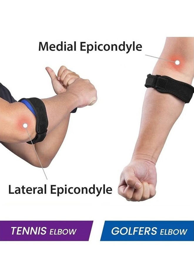 Polish'D - 2 Pack Tennis Elbow Support Brace with Compression Pad Effective Pain Relief for Golfer’s Men Women - Image 1