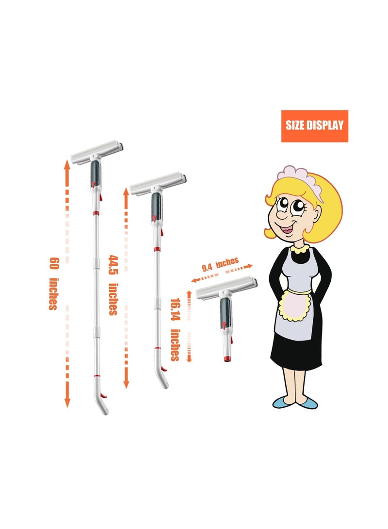 Beauenty 60 inch Squeegee Window Cleaning Kit with Sprayer, Distinct Containers for Clean Water and Sewage, Extra Long Extension Rod, for Windows, Mirrors, Shower Glass Door and Cars - Image 5