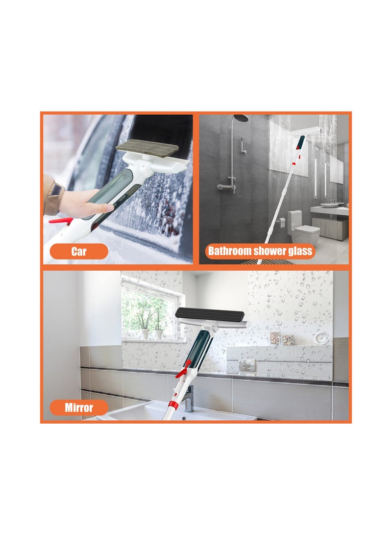 Beauenty 60 inch Squeegee Window Cleaning Kit with Sprayer, Distinct Containers for Clean Water and Sewage, Extra Long Extension Rod, for Windows, Mirrors, Shower Glass Door and Cars - Image 3