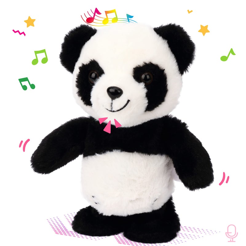 Easfan Talking Panda Repeats What You Say Electric Walking Singing Stuffed Animal Interactive Funny Plush Toy Musical Speaking Animated Toy Birthday for Kids Boys Girls 8 - Image 3