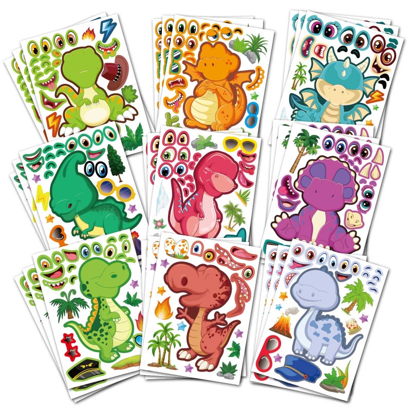 27 MakeYourOwn Dinosaur Stickers for Kids 3 Boys  Girls Dinosaur Birthday Party Decorations  DIY Craft Supplies