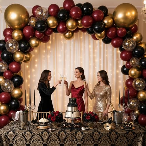LovesTown بالونات بورجوندي 110 قطعة من LovesTown بالونات لاتكس بورجوندي لحفلات عيد الميلاد وحفلات استقبال المواليد والتخرج والخطوبة والذكرى وحفلات الزفاف وزينة قوس الغار 12 بوصة - Image 5