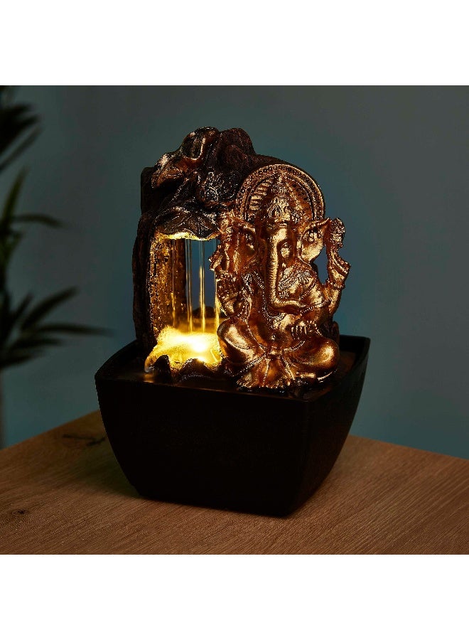 Home Box Mini Ganesha Fountain With Yellow Light  - Image 4
