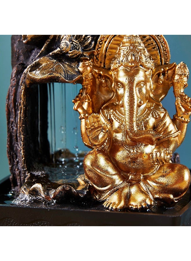 Home Box Mini Ganesha Fountain With Yellow Light  - Image 5