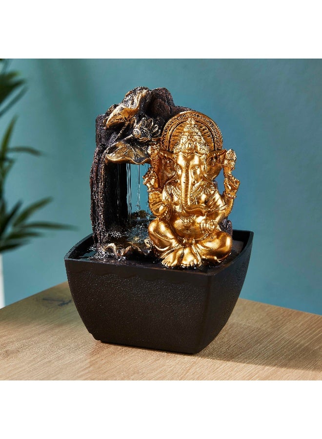 Home Box Mini Ganesha Fountain With Yellow Light - Image 2
