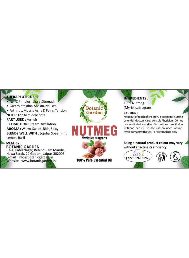 BOTANIC GARDEN Nutmeg Oil 100% Natural & Organic Nutmeg Essential Oil | Jaiphal Oil | Jaiphal Ka Tel | Cold Pressed Nutmeg Oil | Pure Nutmeg Oil (10ml) - Image 3