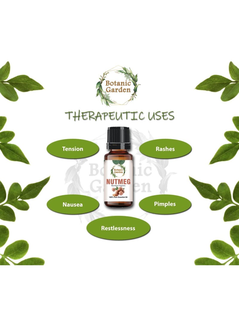 BOTANIC GARDEN Nutmeg Oil 100% Natural & Organic Nutmeg Essential Oil | Jaiphal Oil | Jaiphal Ka Tel | Cold Pressed Nutmeg Oil | Pure Nutmeg Oil (10ml) - Image 4