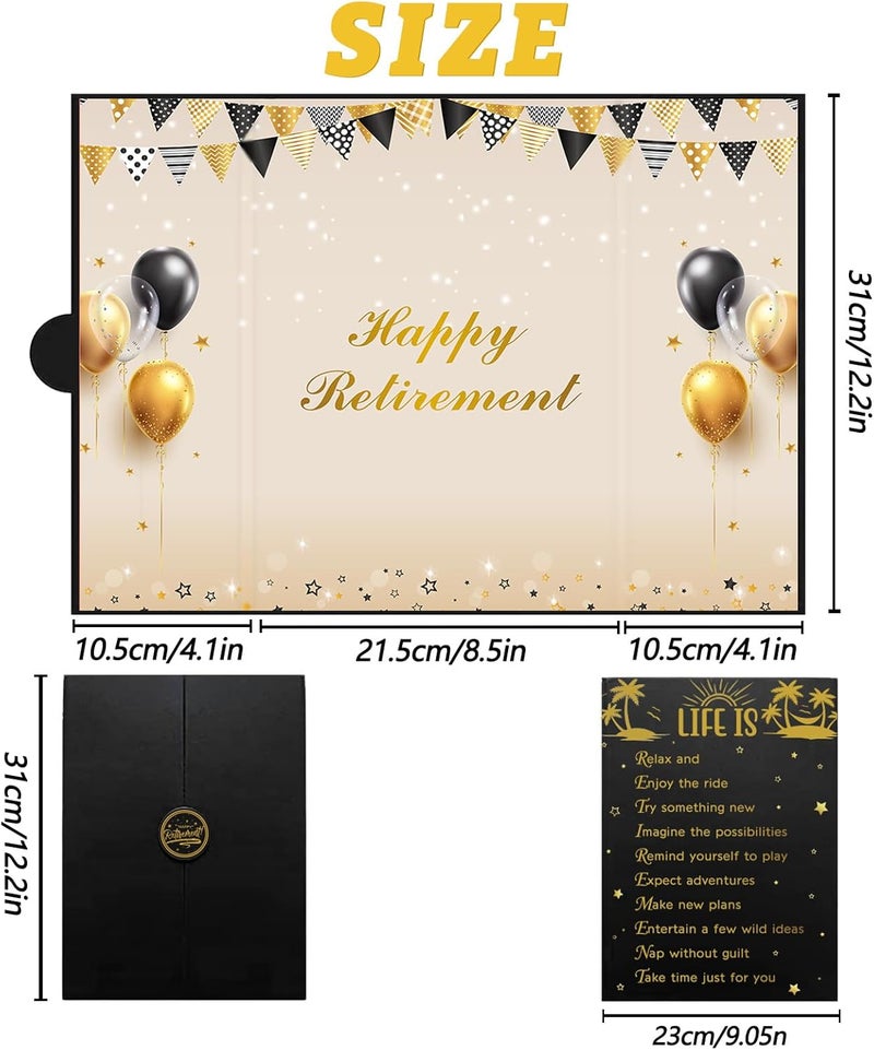 Roetyce Retirement Party Decorations, Black Gold Retirement Guest Book Alternative, Hapyy Retirement Keepsake, Best Retirement Gifts for Women Men, Jumbo Retirement Card Signature Board for Coworker - Image 2