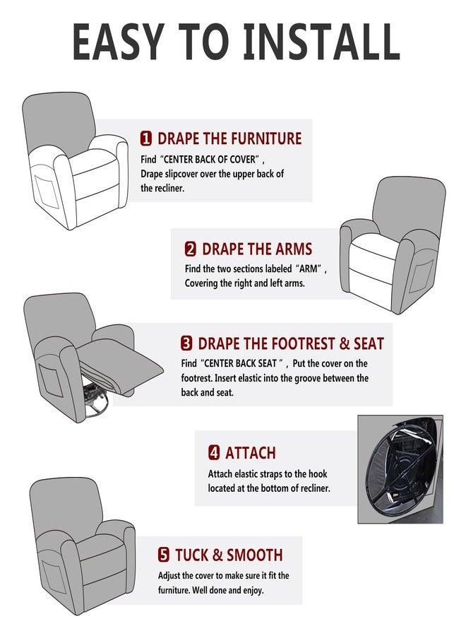 molasofa Leather Like Oversized Recliner Chair Covers, Extra Large Big Man 4 Pieces Lazy Boy Recliner Cover for Wide Recliner Chair for Pets Kids Washable(X-Large,Dark Brown) - Image 5
