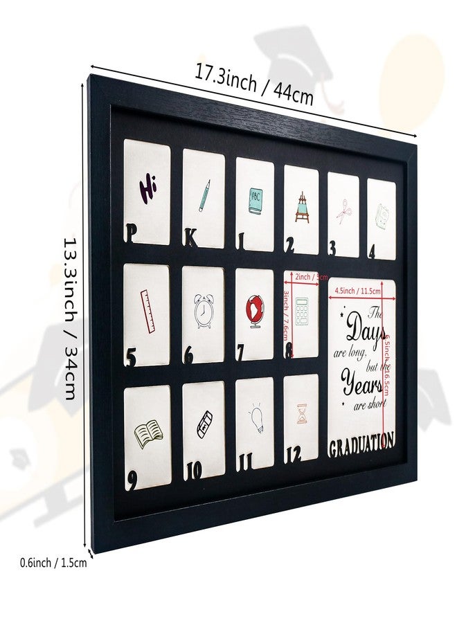 FramePro School Picture Frame Pre-K to 12 Graduation Photo Collage Black Frame with Mat, Displays One 5x7 Photo and Fourteen 3" Pictures,Graduation Gift Souvenirs - Image 3