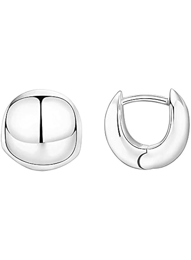 PAVOI 14K Gold Plated 925 Sterling Silver Post Ultra Thick Huggie Earring | Women's Mini Hoop Earrings | Gold Plated Small Hoops  - Image 1