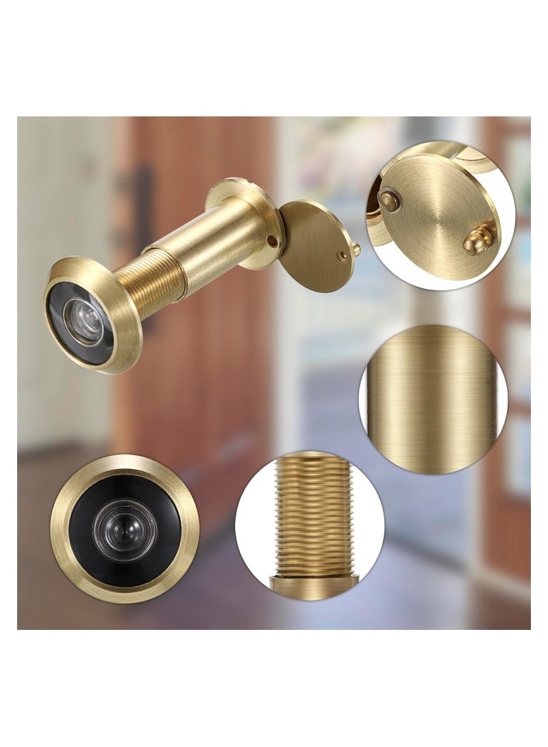 كاست ويف Safety Door Viewer, Solid Brass 200-degree Door Viewer/Peephole with Heavy Duty Rotating Privacy Cover for 35-60mm Thickness Doors, Durable Door Viewer for Home Office Hotel (Gold) - Image 4