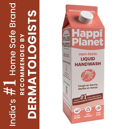 Happi Planet | Organic Liquid Handwash Starter Kit (1L Refill + Glass Bottle) | Oud Fragrance | Moisturizing Hand Wash | Natural, Non-Toxic, Herbal, Eco-Friendly, Chemical Free, pH Balanced - Image 2