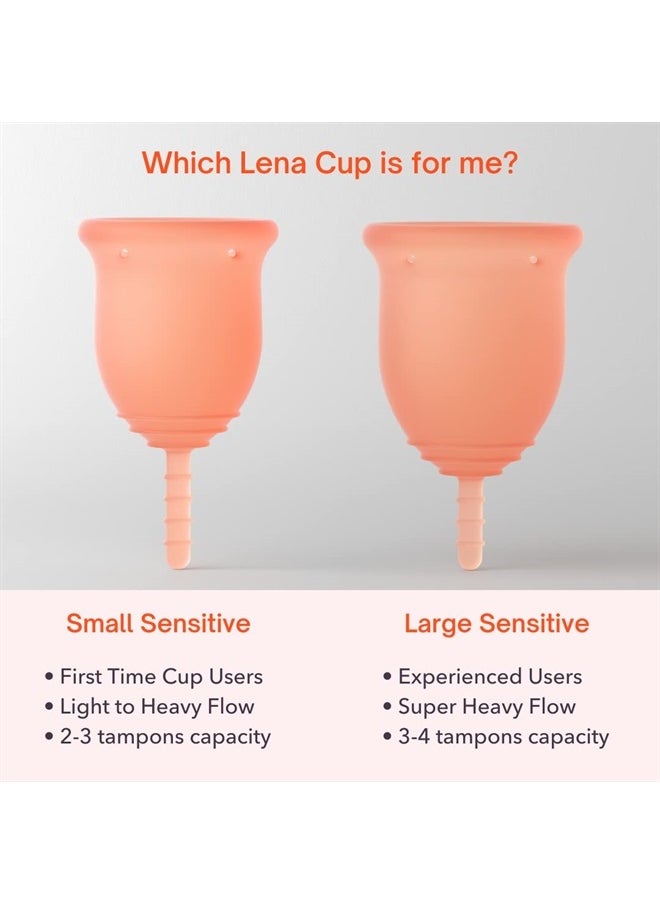 Sensitive Menstrual Cup - Reusable, Soft Silicone, Super Heavy Flow, Postpartum, Beginner User - Ideal Alternative to Tampons, Pads, Period Underwear - Period Solution - Small Coral - 1 Count