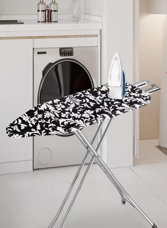 Daulesho Classic Damask Floral Homes Replacement Ironing Board Cover, Black White Adjustable Elastic Edge Fit, Vintage Abstract Flower Stain Resistant, Easy Installation - Image 2